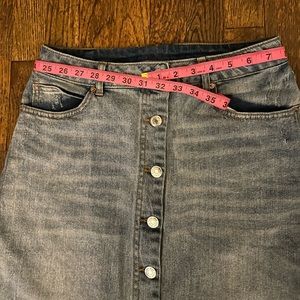 Re-Worked Lightly Worn Target Denim Faux Button Front Denim Skirt - Size 12